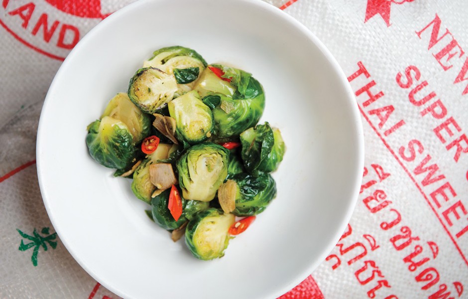 Stir-Fried Brussels Sprouts with Garlic and Chili